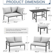 7-Piece Modular L-Shaped Sectional Sofa with Coffee Table product image