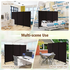 3-Panel Folding Room Divider with Lockable Wheels product image