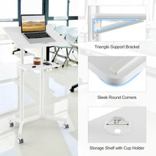 Mobile Lectern Podium Height-Adjustable Rolling Laptop Cart (1 or 2-Pack) product image