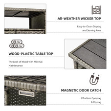 Outdoor Wicker Storage Cabinet Movable Cart  product image