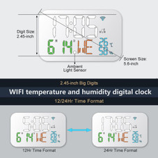 Digital Alarm Clock, Desk Clock with Temperature Humidity,Calendar,Week,Accurate time,Snooze,12/24 H, for bedrooms,Office,4 Level of Brightness product image