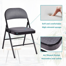 Fabric Upholstered Folding Chairs with Metal Frame (2 or 4-Pack) product image