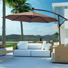 10-Foot 360-Degree Solar LED Patio Offset Umbrella product image