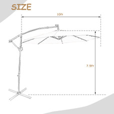 10-Foot 360-Degree Solar LED Patio Offset Umbrella product image