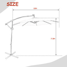 10-Foot 360-Degree Solar LED Patio Offset Umbrella product image