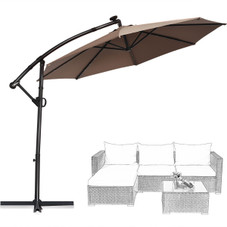 10-Foot 360-Degree Solar LED Patio Offset Umbrella product image