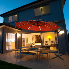 10-Foot 360-Degree Solar LED Patio Offset Umbrella product image