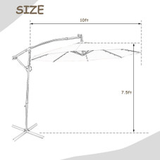 10-Foot 360-Degree Solar LED Patio Offset Umbrella product image