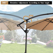 10-Foot 360-Degree Solar LED Patio Offset Umbrella product image