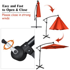 10-Foot 360-Degree Solar LED Patio Offset Umbrella product image