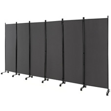 6-Panel 5.7-Foot Tall Rolling Room Divider on Wheels product image