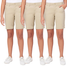 Juniors' School Uniform Super Stretch Bermuda Shorts (1 or 3-Pack) product image