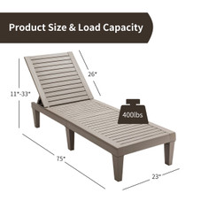 Outdoor Chaise Lounge Chair with 5-Position Adjustable Backrest product image