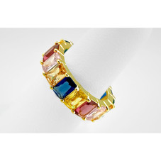 18K Gold Plated Eternity Rainbow Ring with Multicolor Stones  product image