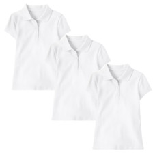 Girls' 3-Button Short Sleeve School Uniform Polo Shirt (3-Pack) product image