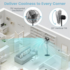 16-Inch Oscillating Standing Pedestal Fan with 3 Speeds & Adjustable Height product image 16-Inch Oscillating Standing Pedestal Fan with 3 Speeds & Adjustable Height product image