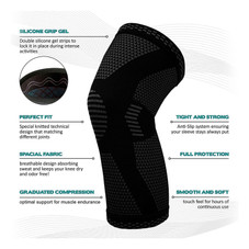 3D Mesh Compression Knee Sleeve Support with Silicone Grip product image