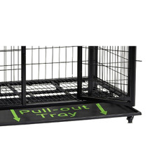 36-Inch Heavy-Duty Metal Dog Crate with Lockable Wheels & Double Doors product image