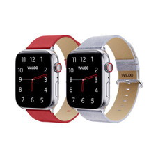 Waloo® Leather Grain & Shiny Brilliance Bands for Apple Watch (2-Pack) product image