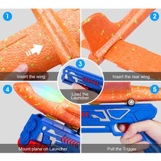 Kids' 3 LED Foam Airplanes with Launcher Toy product image