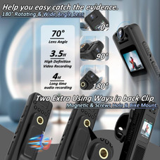 Mini Body Camera with 1080P Audio and Video Recording, Rotating Lens, Night Vision, Body Worn Cameras for Recording,Riding product image