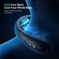 Neck Air Conditioner, 5000mAh Portable Neck Fan with Semiconductor Cooling Airflow Bladeless USB Rechargeable 3 Speed Personal Fan, Black product image