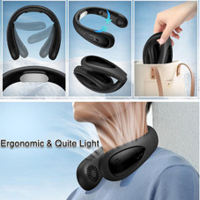 Neck Air Conditioner, 5000mAh Portable Neck Fan with Semiconductor Cooling Airflow Bladeless USB Rechargeable 3 Speed Personal Fan, Black product image