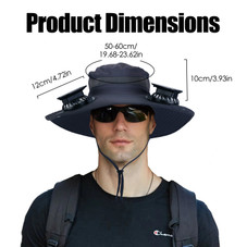 LakeForest® Wide Brim Fishing Hat with Solar Fans product image