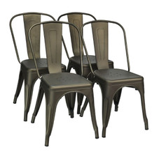 18-Inch Metal Dining Chairs with Stackable Design (Set of 4) product image