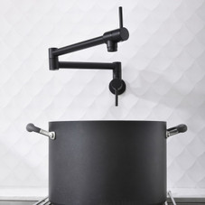 Double-Jointed Wall-Mounted Faucet with Two Handles for Pot-Filling product image