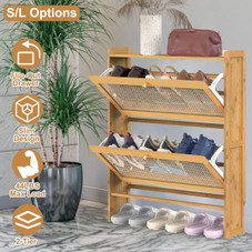 NewHome™ 2-Tier Bamboo Shoe Cabinet (2 Sizes) product image