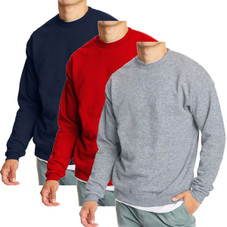 Men's Crew Neck Fleece-Lined Pullover Sweater (1 to 3-Pack) product image