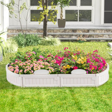 6-Foot Kids' Oval Sandbox with Built-in Corner Seat & Bottom Liner product image