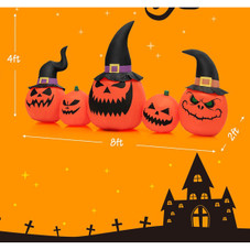 8-Foot-Tall Halloween Inflatable Pumpkin Family with LED Lights product image