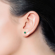 1/2-Carat Gemstone Stud Earrings in Sterling Silver product image