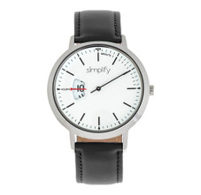Simplify™ 6500 Men's Leather Band Watch product image