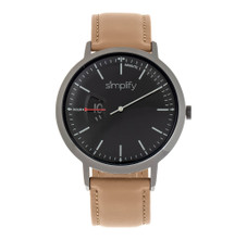 Simplify™ 6500 Men's Leather Band Watch product image