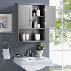 Wall-Mounted Bathroom Cabinet Storage Organizer with Doors & Shelves product image
