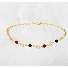 10-Inch 18K Gold Plated Mariner Jet Elephant Anklet product image