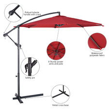 Goplus 10' Hanging Patio Umbrella Sun Shade product image