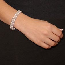 6-7mm Grey & White Freshwater Pearl Double-Row Stretch Bracelet product image