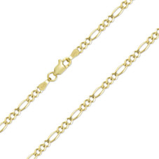 Solid 10K Gold 3mm Italian Figaro Chain product image