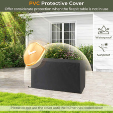45-Inch Propane Rattan Firepit Table with Glass Stones & Protective Cover product image