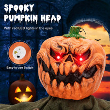 6FT Light-up Hanging Pumpkin Ghost with Red Glowing Eyes product image