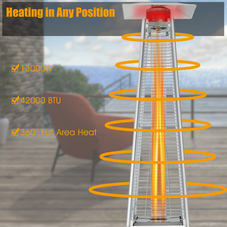 90-Inch Glass Tube 42,000BTU Pyramid Patio Heater product image