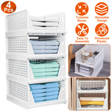 Plastic Stacking Collapsible Storage Box (4-Pack) product image
