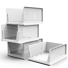 Plastic Stacking Collapsible Storage Box (4-Pack) product image