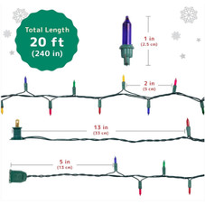  20-Foot 100-Count Incandescent Waterproof Mini String Lights (2-Pack) product image