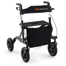 Height-Adjustable Rollator Foldable Walker with Seat product image