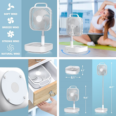 Rechargeable Height Adjustable Folding Desk Fan product image